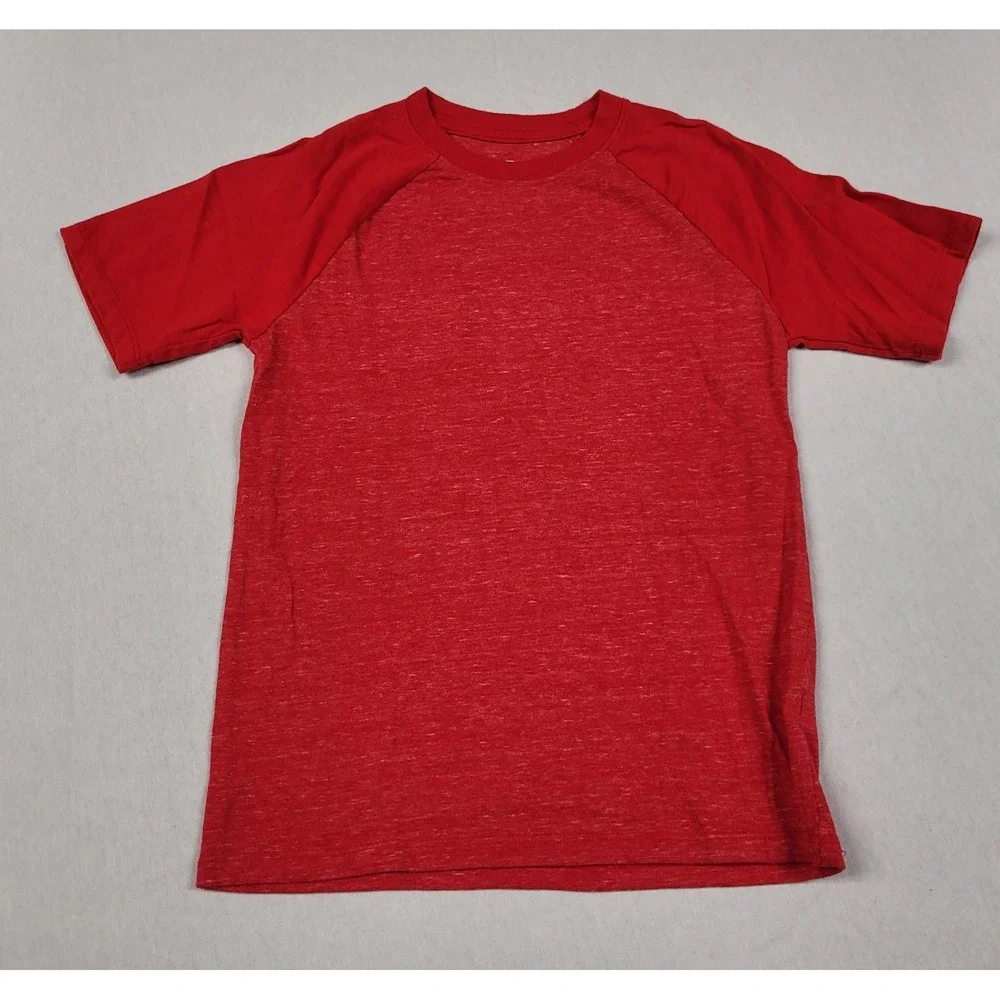 Wonder Nation Boy's Red Heathered Raglan Short Sleeve T-Shirt Size M (8)